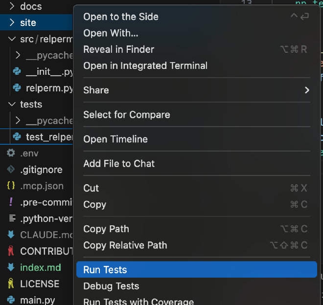 Running tests is VSCode